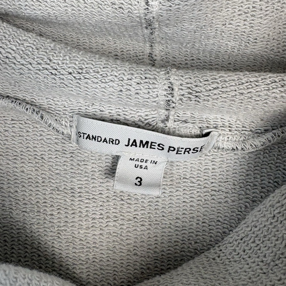James Perse 3 L Cowl Sweatshirt Top Gray Dolman 3/4 Sleeve Minimalist Lagenlook - Picture 2 of 6